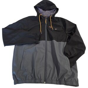 Voyager Hoodie Jacket Mens Black Gray M Full Zip Drawstring Polyester Blend